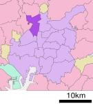 Location of Nishi ward Nagoya city Aichi prefecture Japan